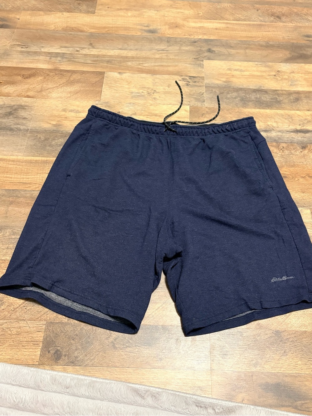 Eddie Bauer XXL Navy Blue Pull-On Lounge Shorts Elastic Waist Pockets